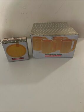Vintage Montgomery wards coasters and coffee mugs new